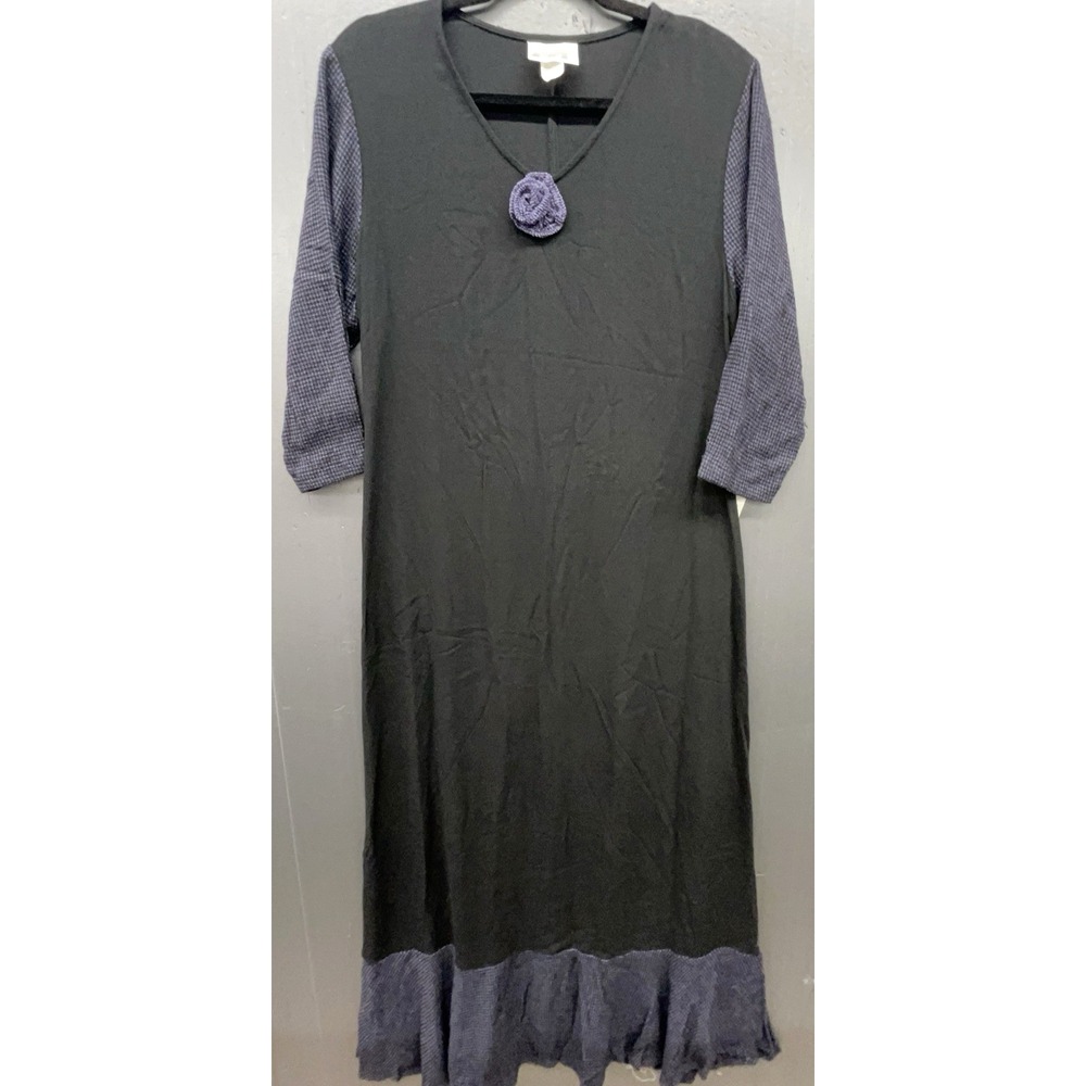 Womens Maxi Dress S Black Purple Whimsygoth Cottage Peasant Vtg‎ USA New